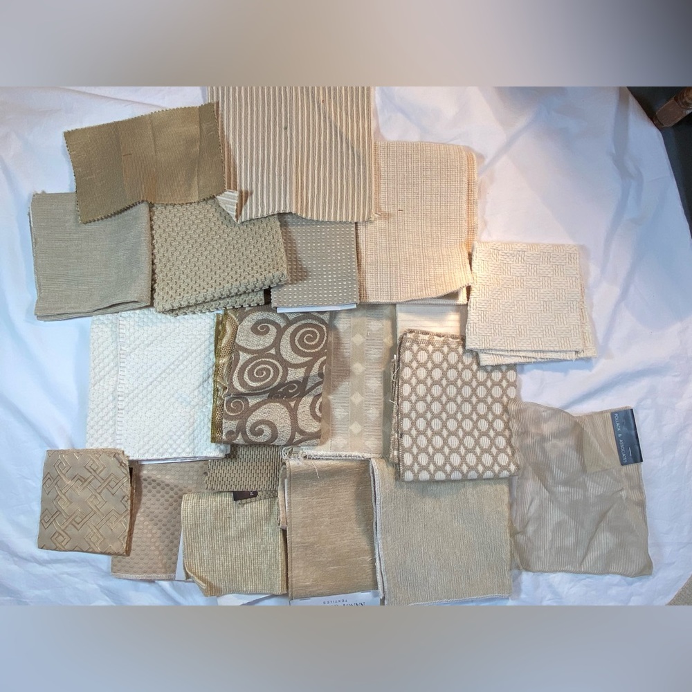 Designer high end upholstery Fabric Samples beige tone colors